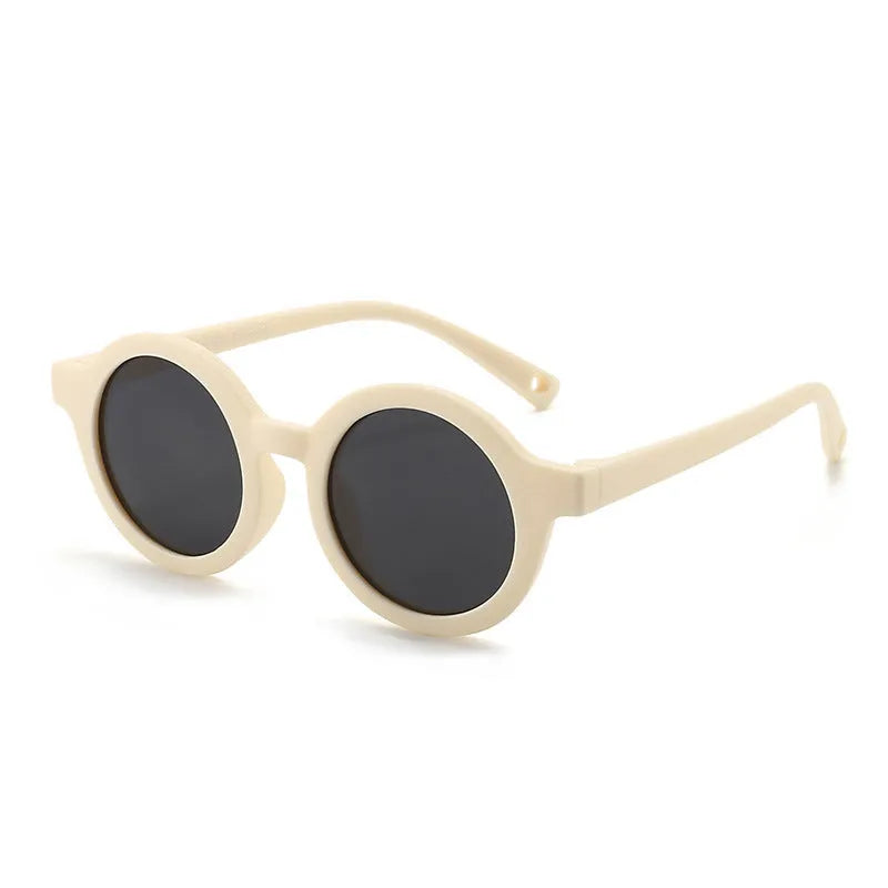 Children's round frame silicone sunglasses with polarised lenses for 0-3 year olds
