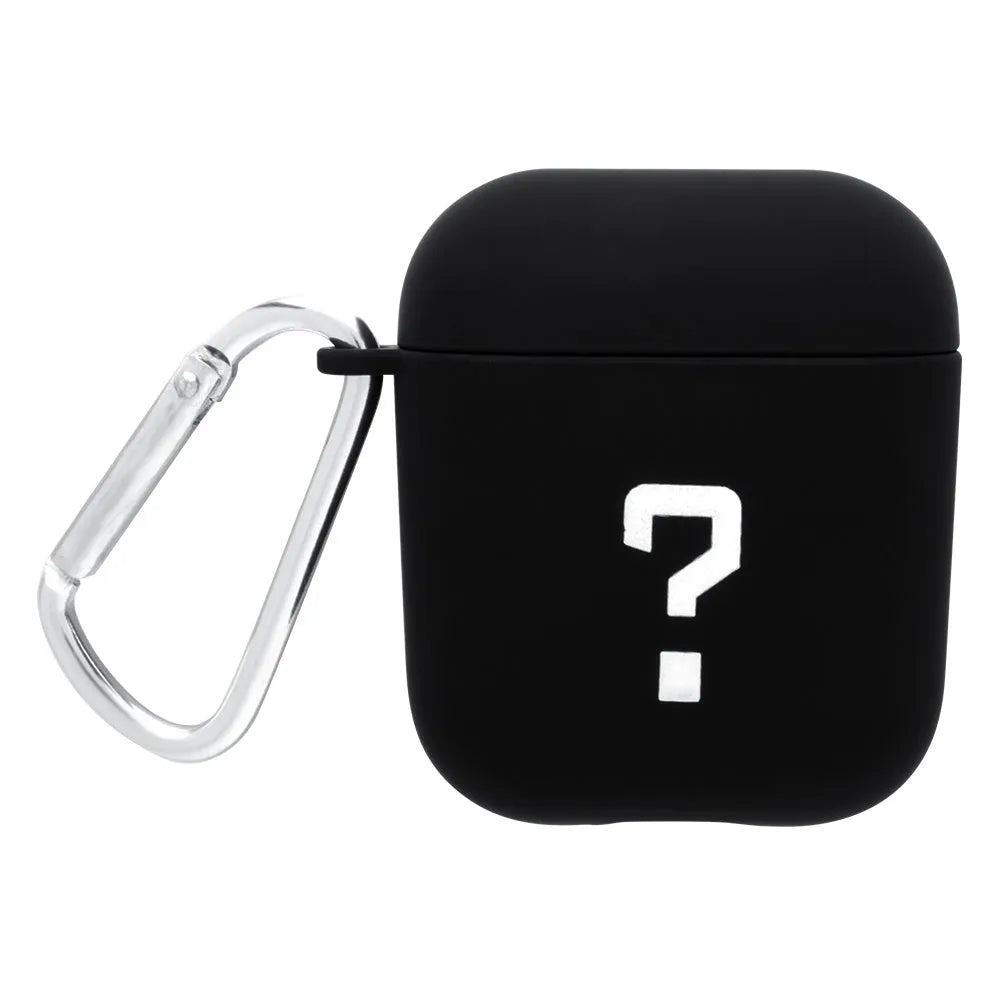 Black and pink AirPods case covers with smiley face and flower decorative motifs