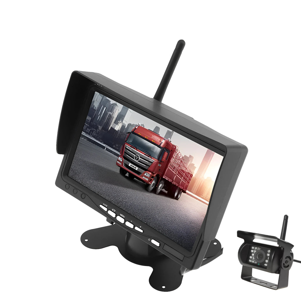 7 inch black wireless reversing monitor for forklift harvester vehicle TFT LCD screen