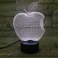3D fruit colourful LED night light with touch control and acrylic shade showing seven colour options