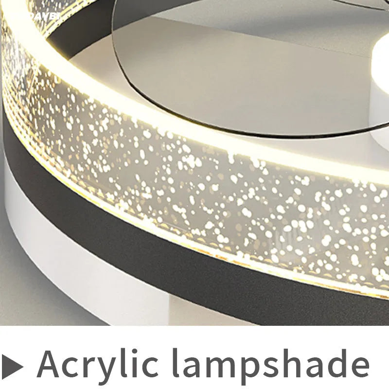 Landi simple modern Nordic style ceiling light with fan for children's rooms in iron construction