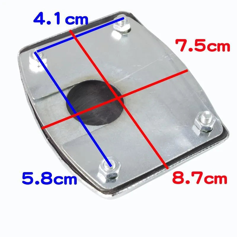 Metal motorcycle brake pedal skid plate replacement part for universal fit