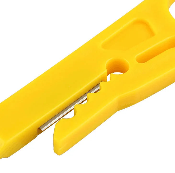 Yellow mini portable wire stripper tool with 0.6mm stripping diameter for network and telephone cables