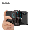 Black mobile phone radiator with clip, aluminium alloy body, attached to a smartphone for cooling.