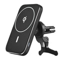 M6 black magnetic wireless car charging bracket with USB interface