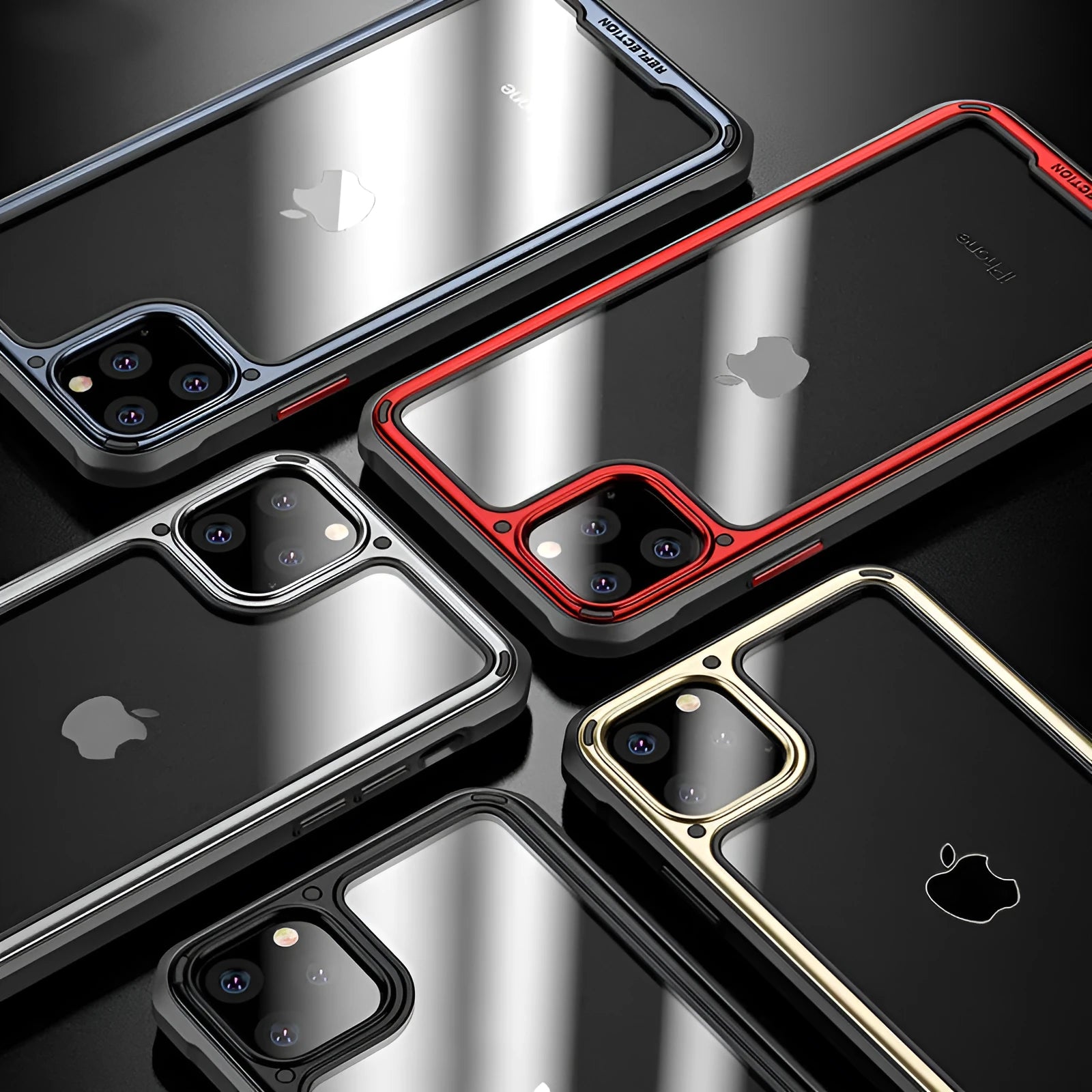 Clear silicone protective phone case for Apple iPhone 11 series in six colour variations
