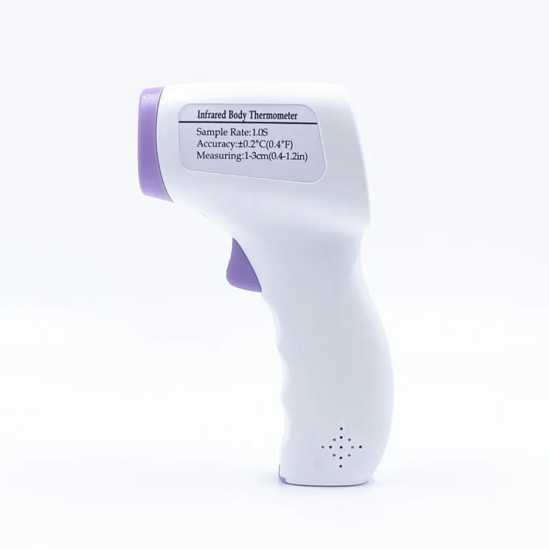 White digital infrared thermometer for non-contact forehead temperature measurement with LCD display
