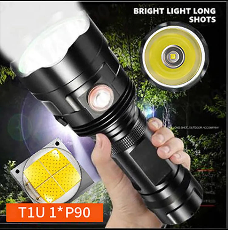 XHP90 XHP50 tactical LED flashlight black aluminium alloy 155mm with lamp holder push switch