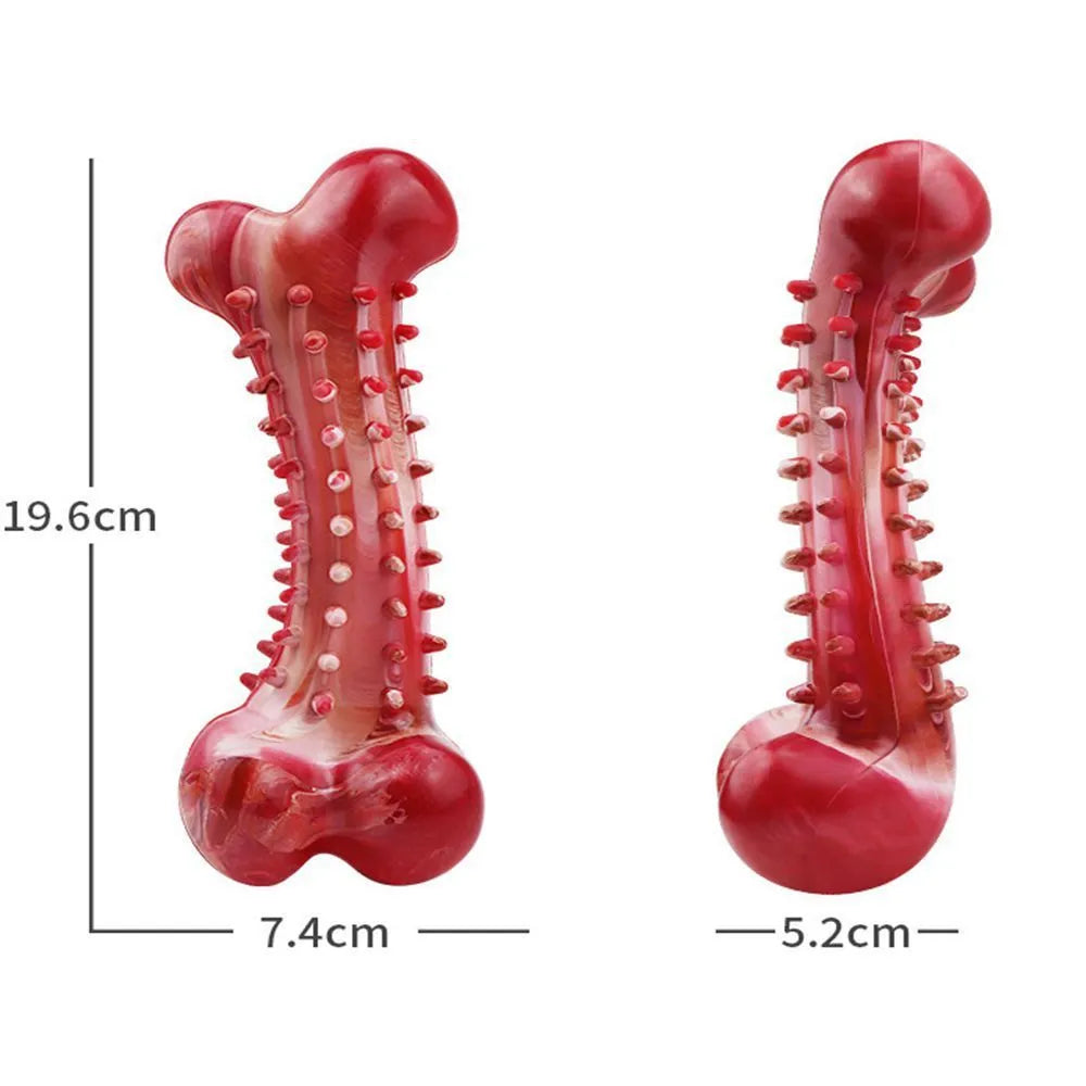 Natural rubber chew toy in red for aggressive dogs - durable construction for heavy chewing