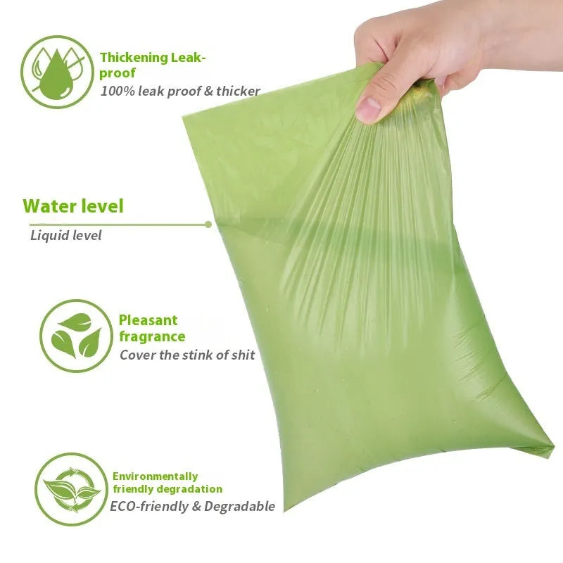 Roll of EPI degradable dog poo bags in green, with optional time capsule dispenser.