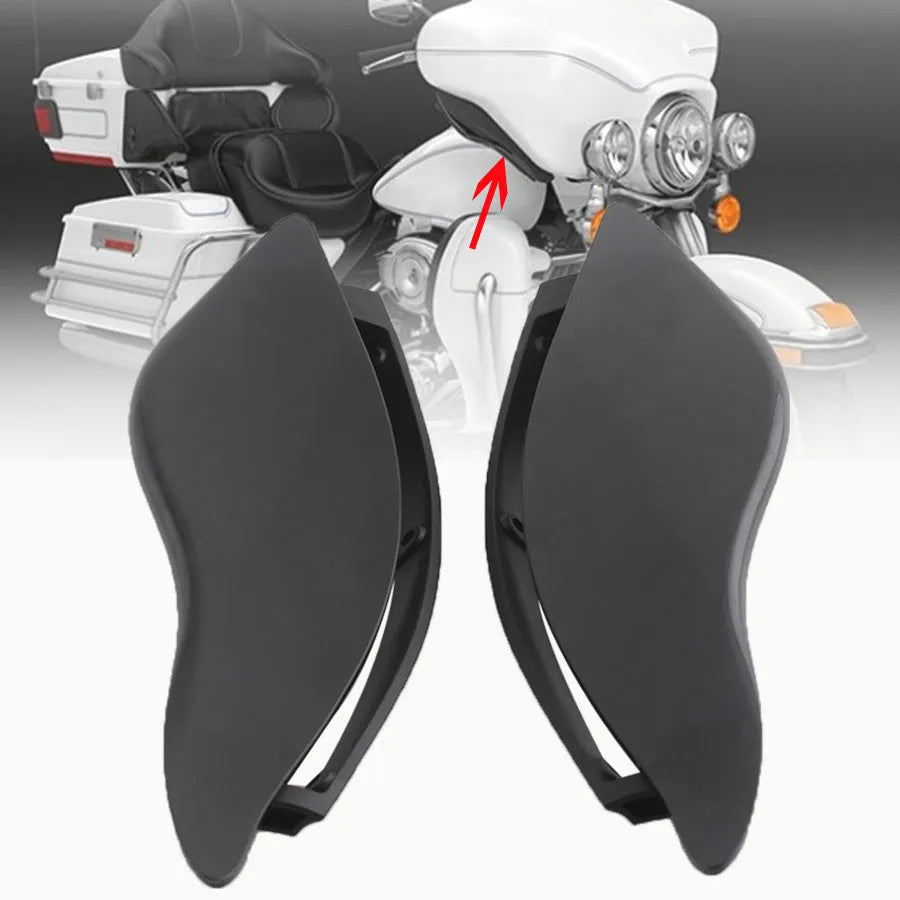Harley Davidson ABS plastic windshield side wing accessory in black colour