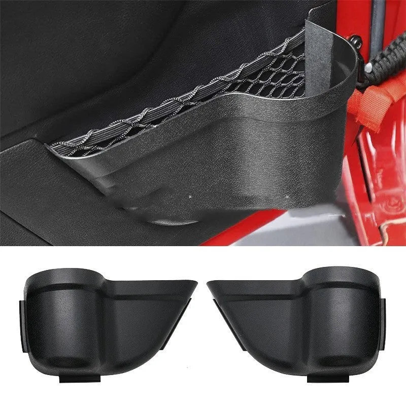 Black ABS door storage box for Jeep Wrangler JK and JL interior organisation