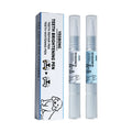 Pet teeth whitening pen kit with two 3ml pens and two dental brushes for dog and cat tartar care.
