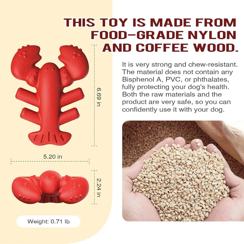 Red hard dog chew toy for aggressive chewers, shown next to a ruler indicating its 170mm length.