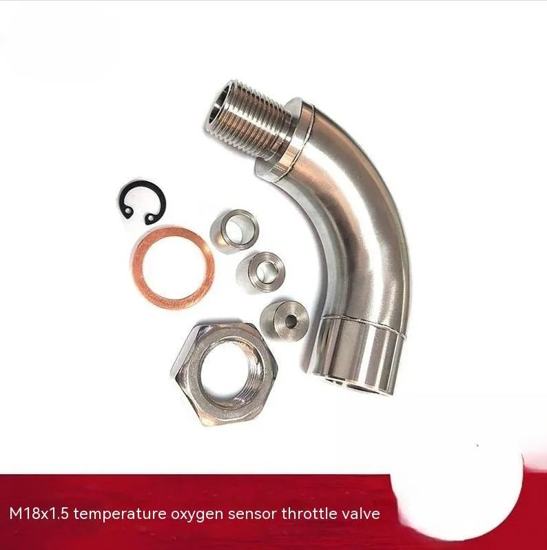 Automotive M18 x 1.5 temperature sensor adapter with gas flow cross-over valve