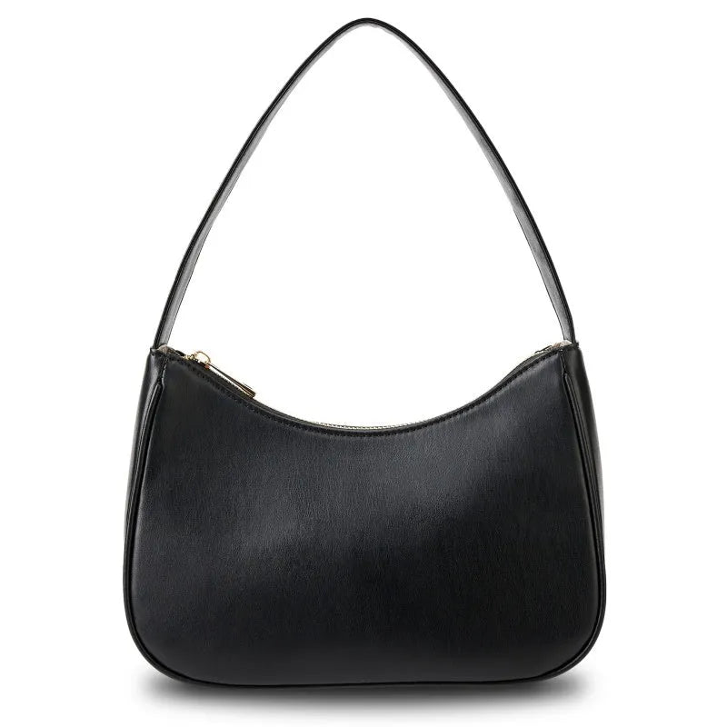 Simple retro waterproof PU shoulder bag shown in multiple colour options