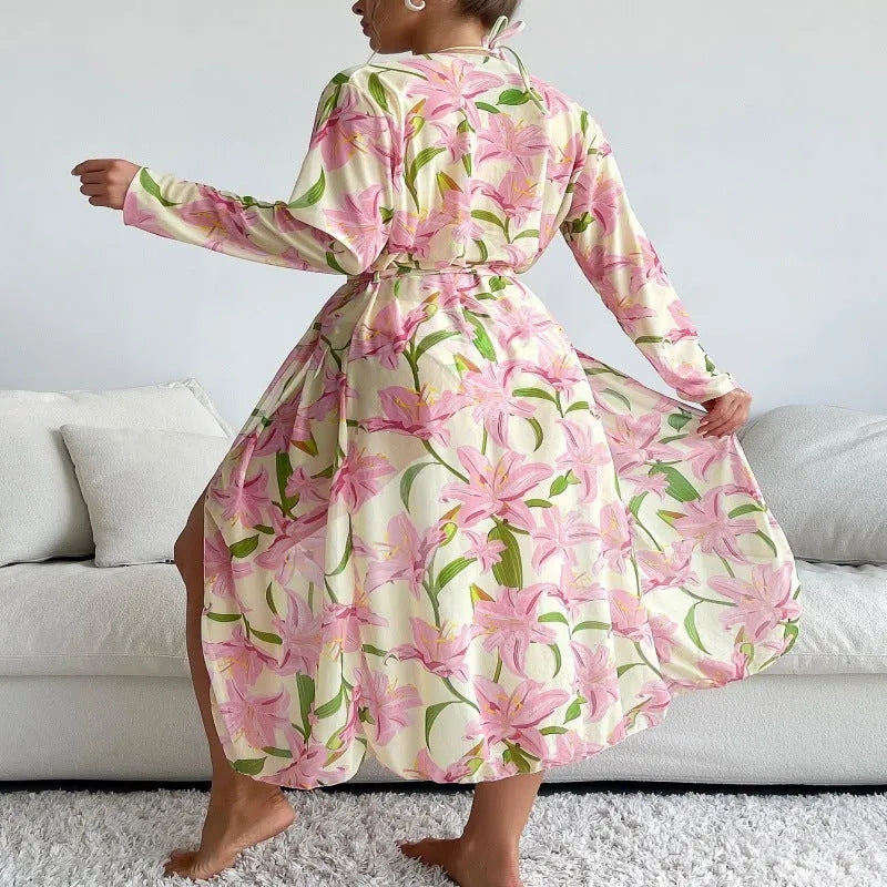 Women's printed quick-dry bikini swimwear in European and American sizes