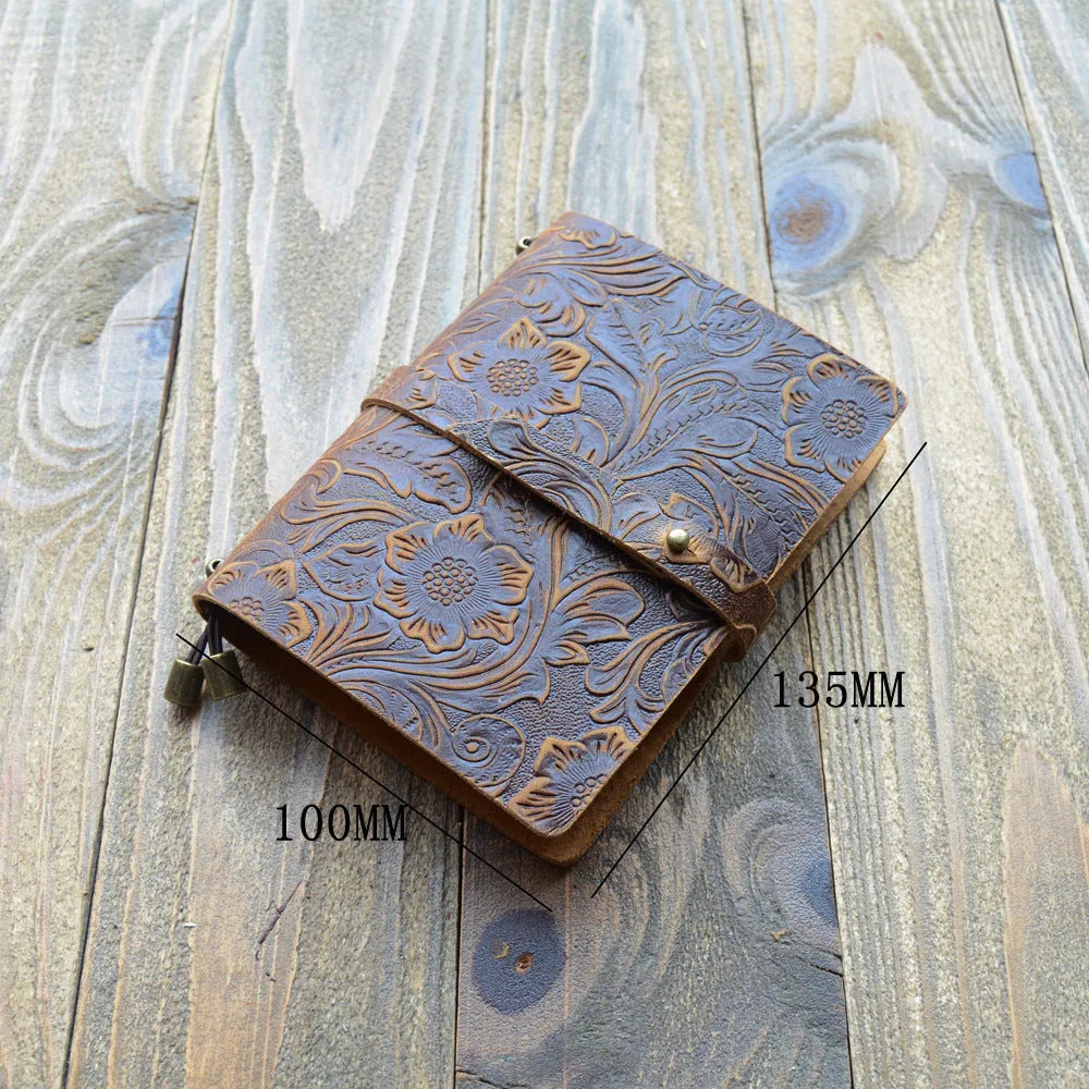 Creative carved cowhide passport cover in genuine leather with carved surface and four colour options