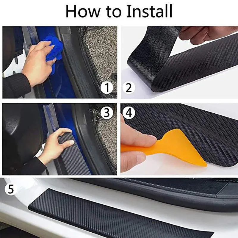 Matte carbon fibre roll for car door sill and bumper protection in various widths