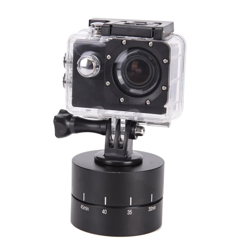 360 degree auto rotate camera tripod head base for GoPro DSLR smartphone timelapse