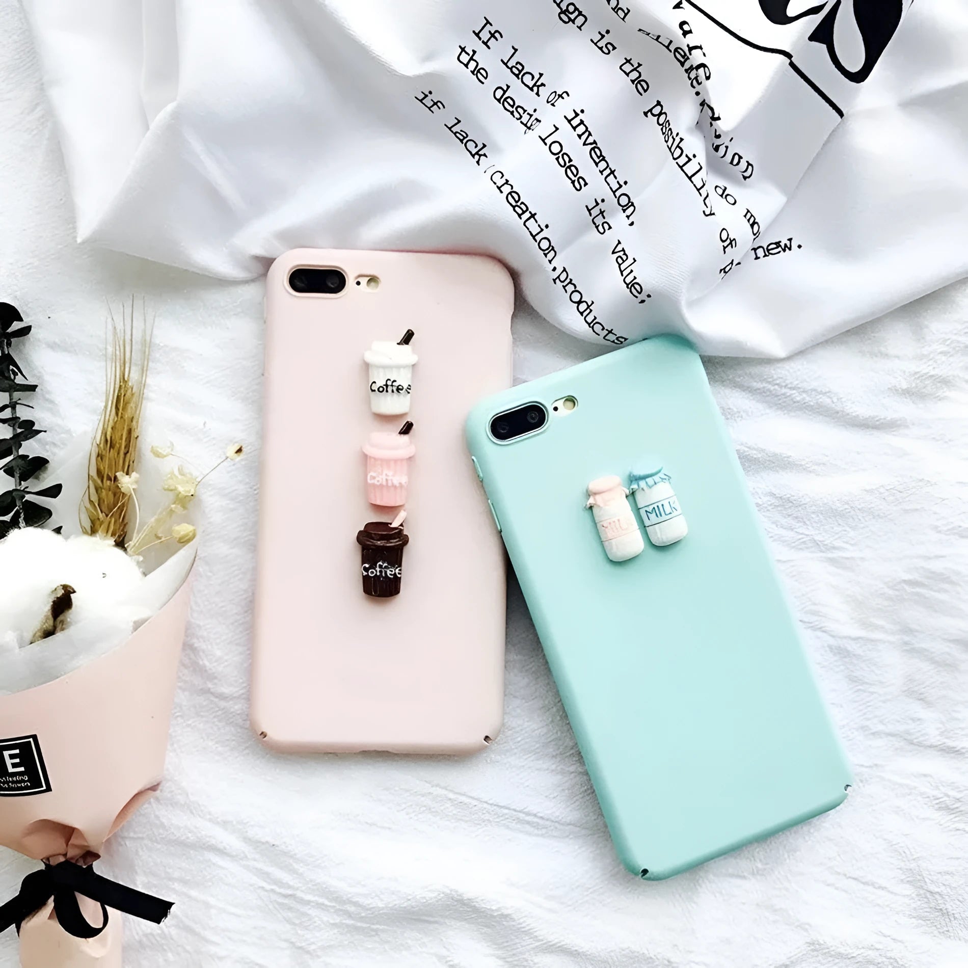 Soft silicone TPU phone case with a cute 3D cartoon cat design for iPhone, shown in pink.