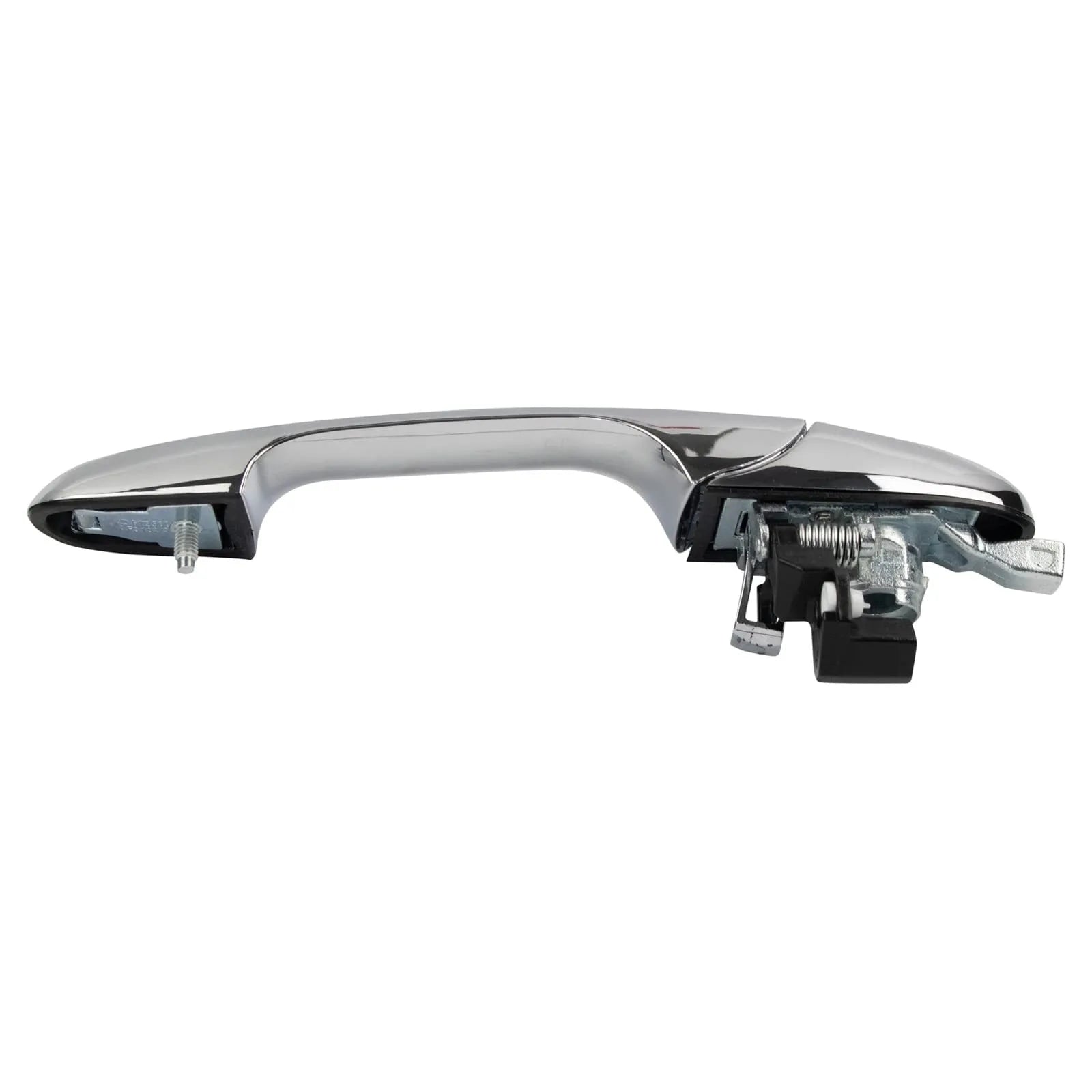 Black plastic replacement door handle for Fiat 500 measuring 16.2x8x7 cm