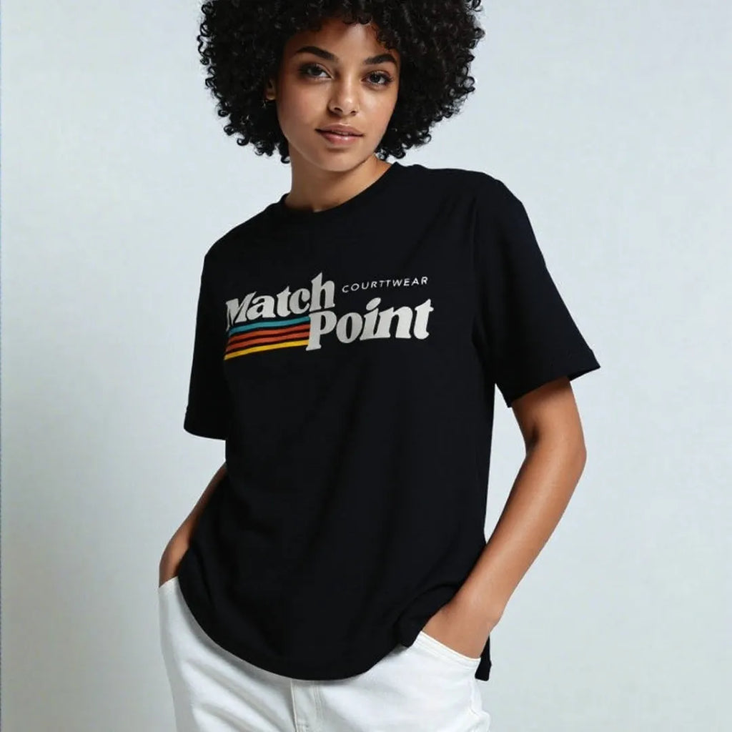 Black men's T-shirt with 3D digital printed pattern, round neck and short sleeves