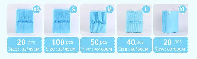 Pet Dad thickened disposable diaper pad for dogs and cats with teddy-soft surface, available in multiple sizes and pack quantities
