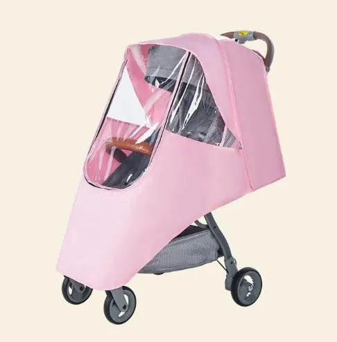 Universal baby stroller rain cover in waterproof cationic linen material
