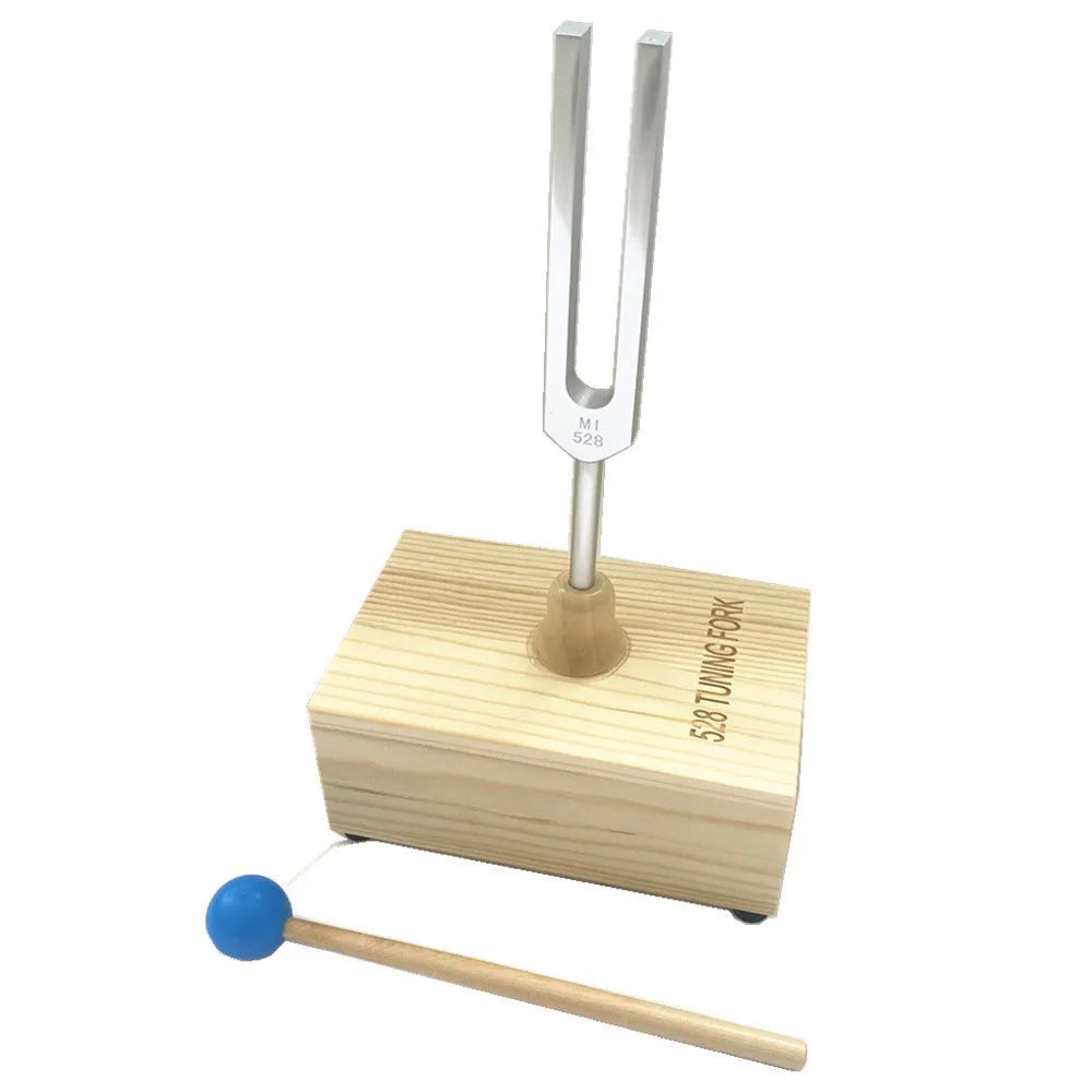 Aluminium alloy 432Hz tuning fork and speaker set for sound therapy in a kraft paper box.