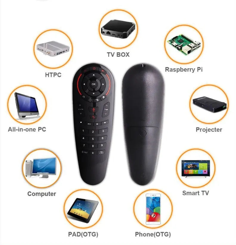 G30 wireless keyboard remote control with air mouse and Nano receiver on a table