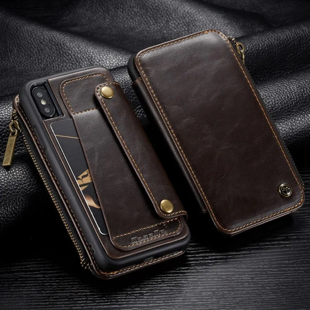 Samsung Galaxy Note9 PU leather flip phone case in black showing closed front cover
