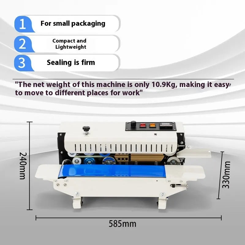 Mini manual sealing machine with steel date stamp for plastic bag food packaging