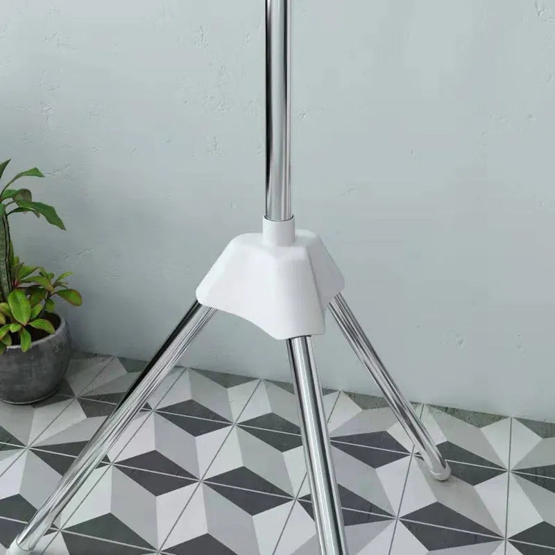 Mobile split plastic clip drying rack with stainless steel frame and three-layer hanging storage for socks and ties