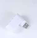 USB 2.0 hub splitter with four ports in black aluminium housing beside white version