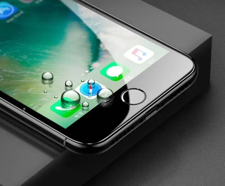 3D carbon fibre soft edge tempered glass screen protector for iPhone X 8 7 6S Plus in black or white