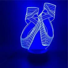 Ballet dancer 3D LED night light with remote control showing seven colour options