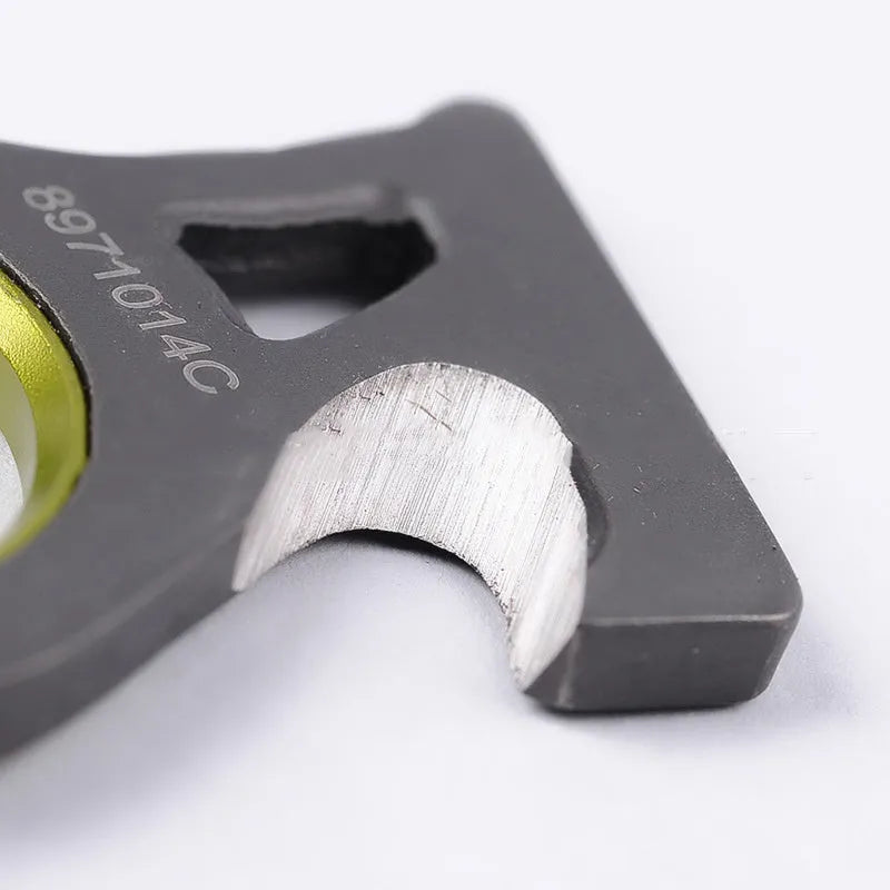 Black portable emergency gadget survival tool with 440 steel rope cutter, 4.3 x 2.4 cm