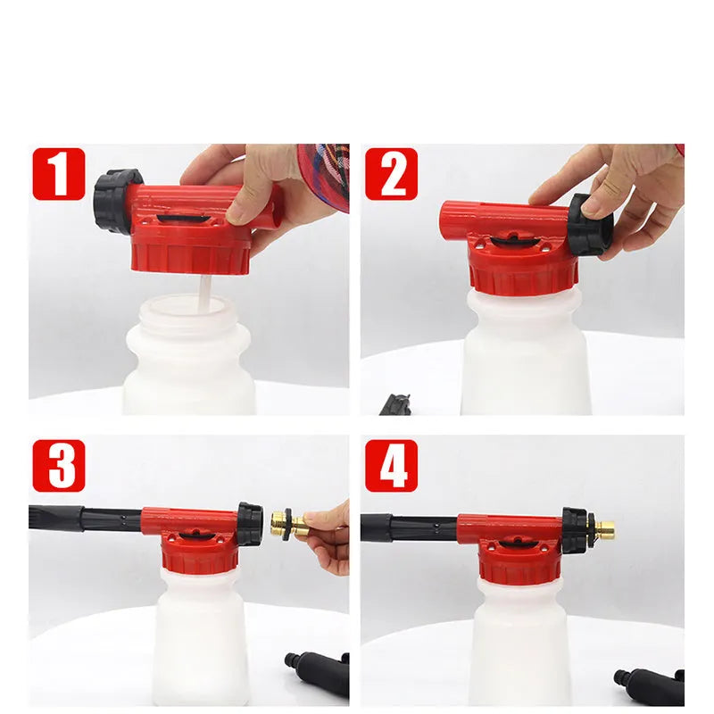 High pressure foam pot water gun for garden watering and pesticide spraying with adjustable pressure settings