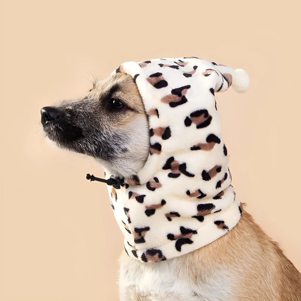 Cloth bear rabbit ear headdress pet hat for dogs or cats in leopard print colour