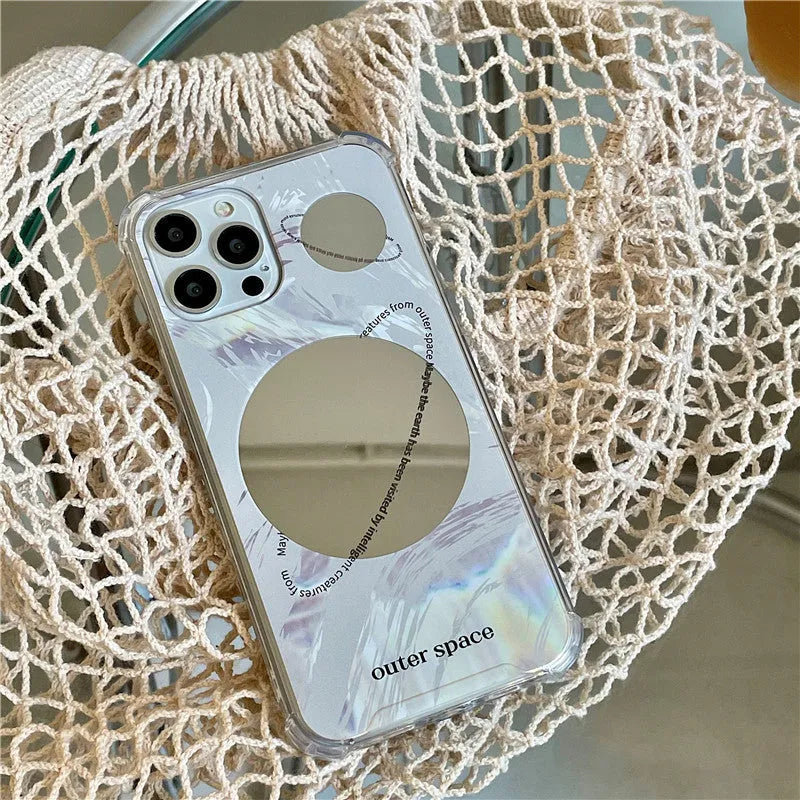 Cool Wind space planet mirror TPU phone case for iPhone 13 Pro Max in mirror-planet colour