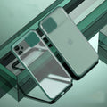 Lens sliding phone case in PC+TPU for iPhone 11 Pro Max with sliding lens cover in green colour contrast style