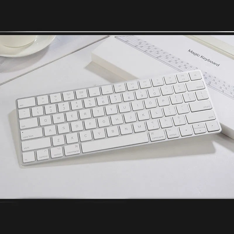 White Apple G6 Bluetooth wireless keyboard with ultra-thin metal housing