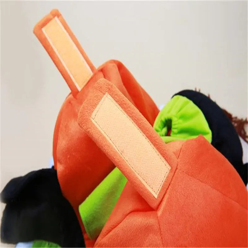 Orange cotton pet Halloween pumpkin costume for dogs with Velcro adjustable bust