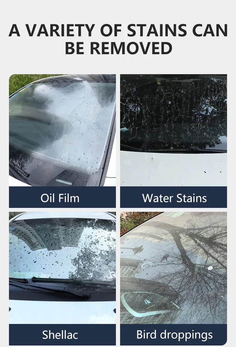 Glass oil film remover cleaning cream paste in tub for car window decontamination.