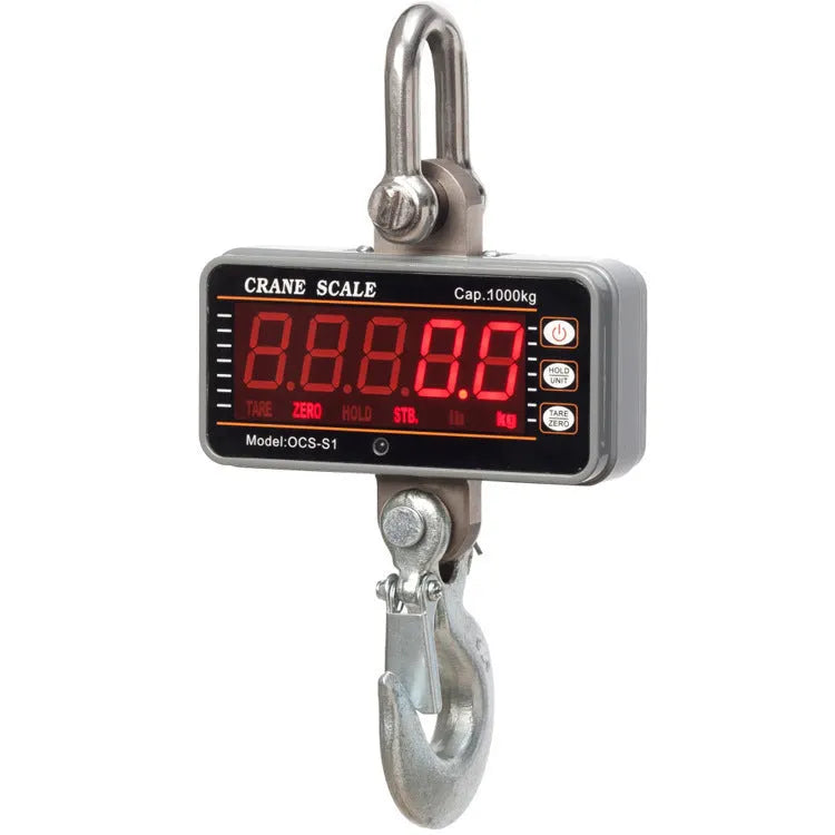 Orange electronic crane scale with digital display for 500kg loads