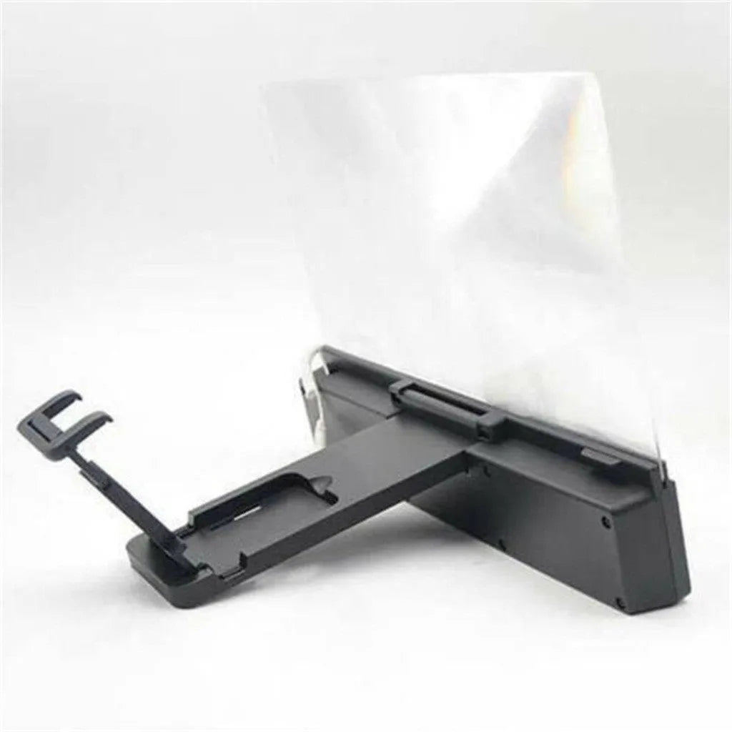12-inch mobile phone screen amplifier with flexible gooseneck stand and integrated speaker