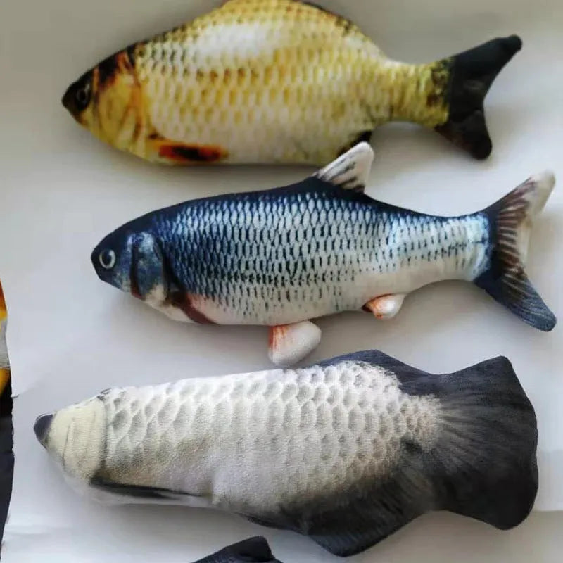 30cm multicolour electronic jumping fish cat toy with USB charging cable