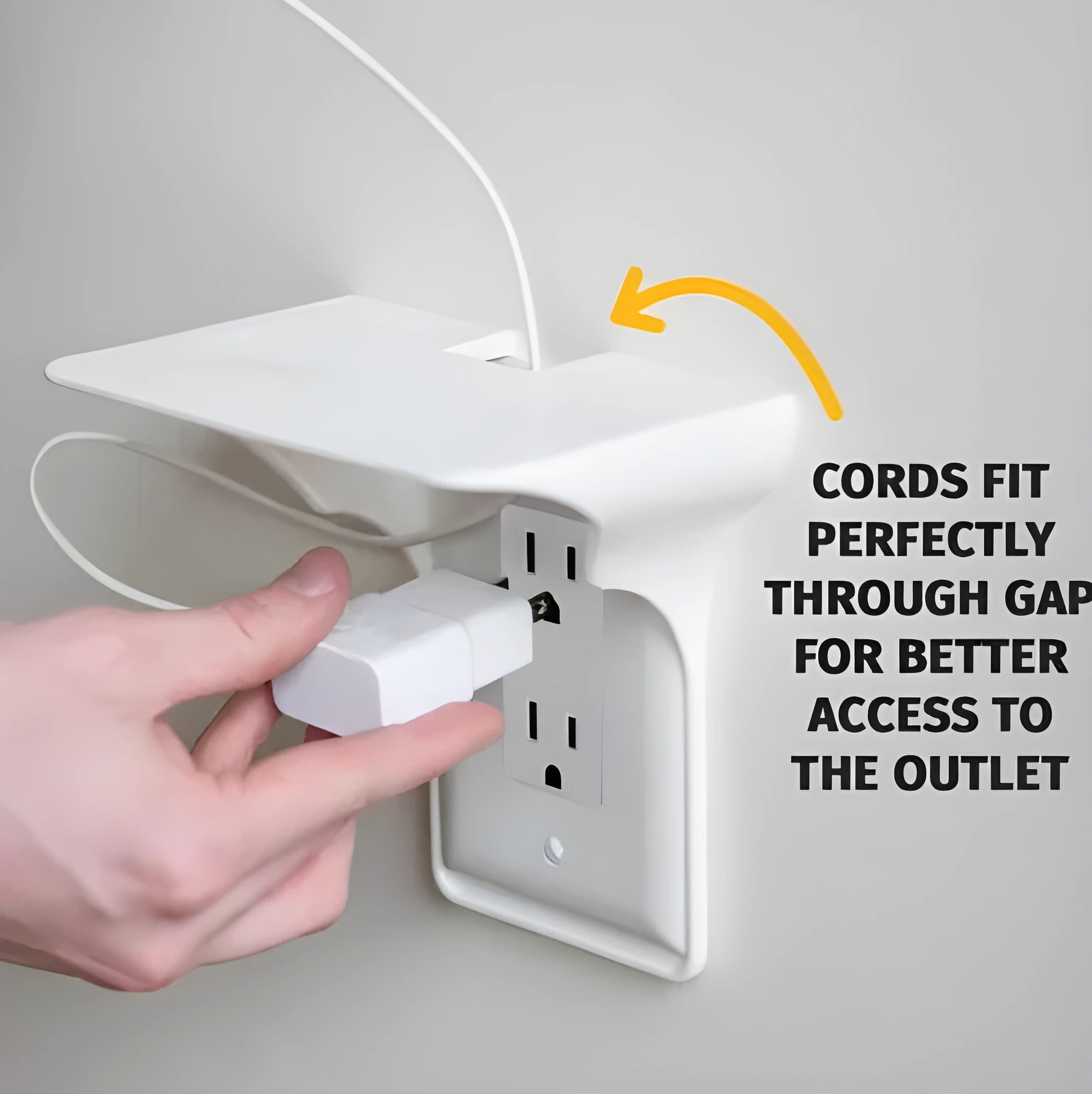 White plastic socket storage rack organiser with multiple slots for holding tools, shown with dimensions 14cm by 10cm by 15cm.
