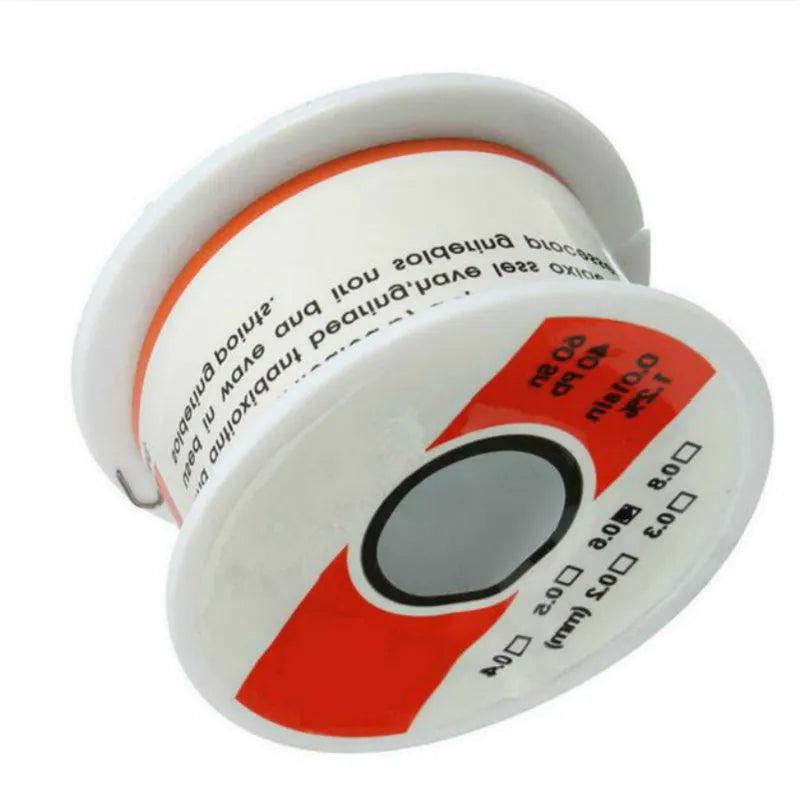 Tin solder wire coil with 60% tin content available in 0.3mm to 0.6mm diameters